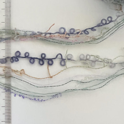 引き揃え毛糸玉*ミント、ライラック×ループ&カール 2枚目の画像