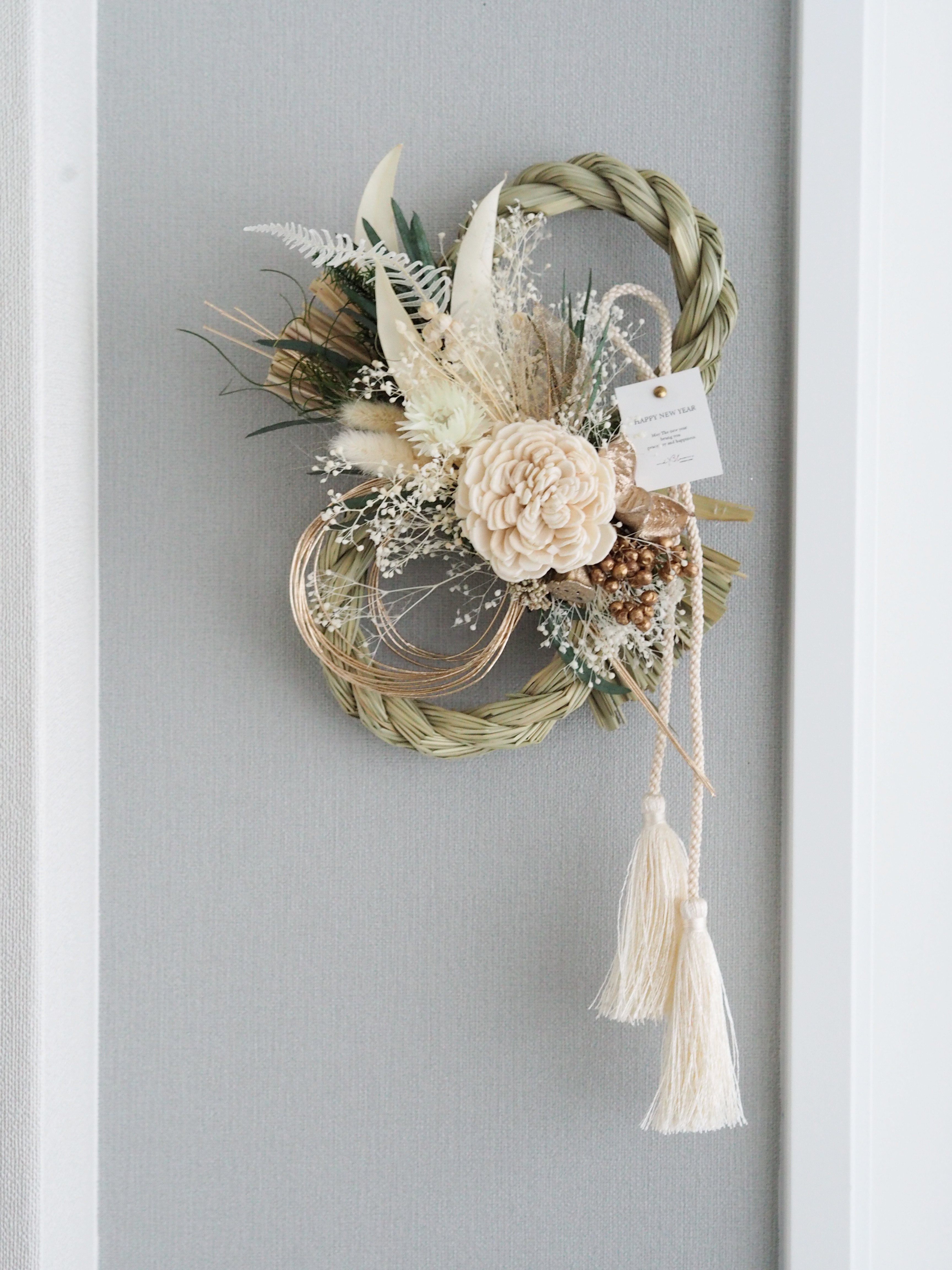 しめ縄　しめ縄飾り　ナチュラル　しめなわ　リース