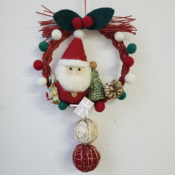 羊毛フェルト サンタが街にやってくる 第3弾 クリスマスリース レッド