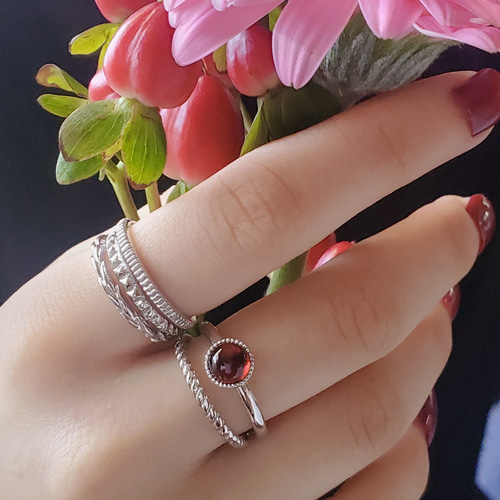 新作）ご褒美2点セット❤️選べる天然石、重ね付けマルチリングRS-229