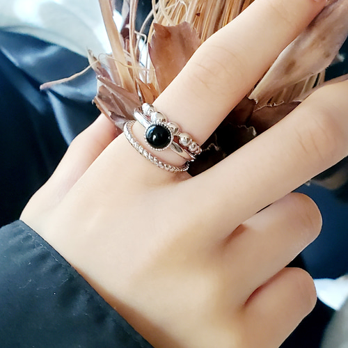 新作）ご褒美2点セット❤️選べる天然石、重ね付けマルチリングRS-229