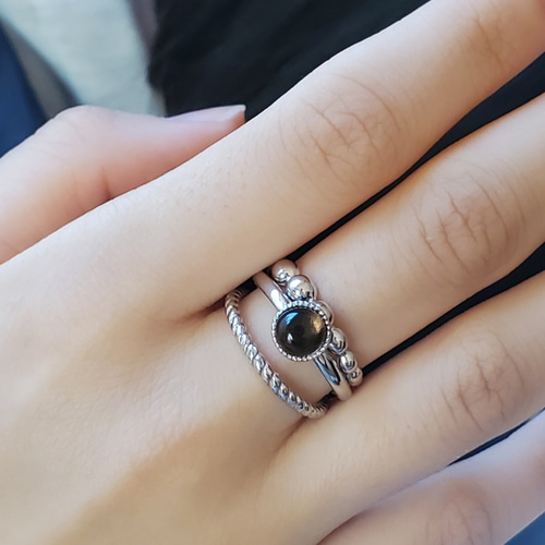 新作）ご褒美2点セット❤️選べる天然石、重ね付けマルチリングRS-229