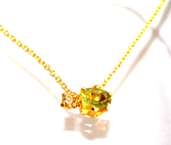 - forest2 - k18gp Diamond & Green Sapphire Pendant Top 2枚目の画像