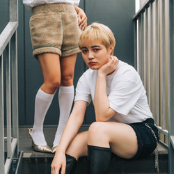 boa bloomers pants(navy・beige)・ショートパンツ 2枚目の画像