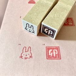 迷你毛絨小兔/十二生肖方形印章兔（二選一）【橡皮印章】 第2張的照片