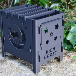 アイアンクラフト 『KM-150』鉄 組み立て式 万能焚き火台 耐熱塗装