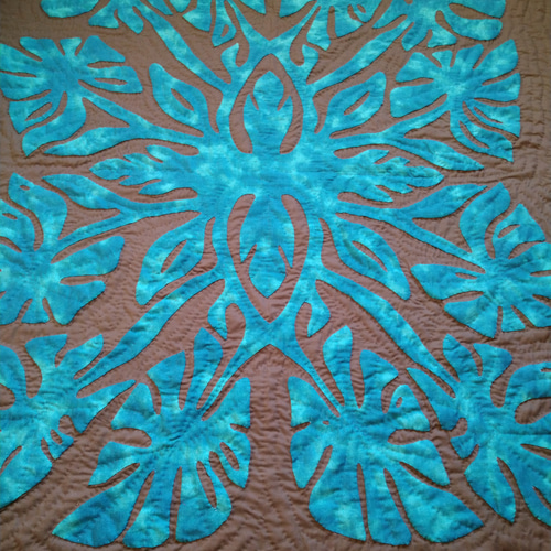 ハワイアンキルトのタペストリー、カバー(手縫い) るー】ハワイアン