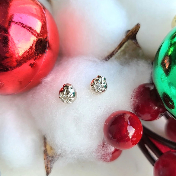 【Noel✧】ornament Pierced Earrings / SV925 / クリスマス≪送料無料≫ 4枚目の画像