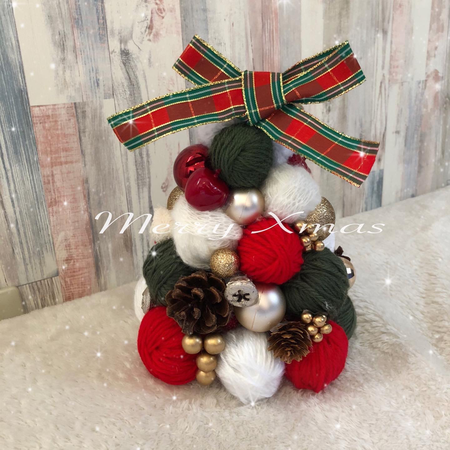 ちゃき/毛糸玉/クリスマスリース/クリスマスツリー ちゃき/毛糸玉/クリスマスリース/クリスマスツリー ハンドメイド