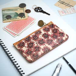 スリム フラグメントケース（チョコレートコスモス）カード コイン パス ケース ミニ財布 2枚目の画像