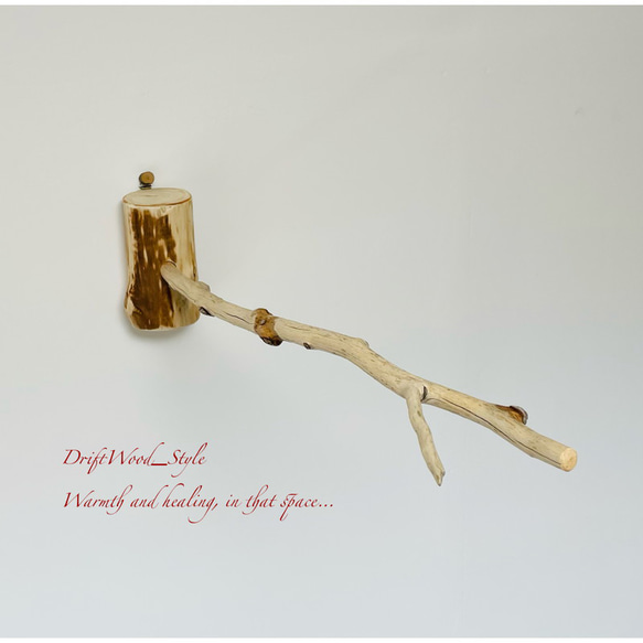 流木インテリア 先端がY字の枝の大サイズ小鳥の止まり木 インコの壁掛けパーチ ニームパーチ ピン止めタイプ N8 2枚目の画像