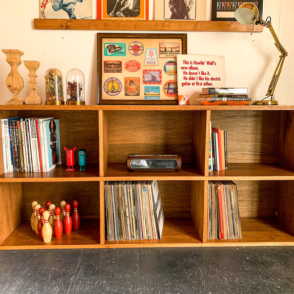 VINTAGE OPEN SHELF レコード　本棚　ビンテージ　アンティーク　北欧　チェスト　サイズ変更可能 8枚目の画像