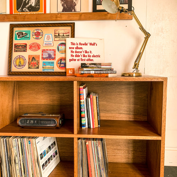 VINTAGE OPEN SHELF レコード　本棚　ビンテージ　アンティーク　北欧　チェスト　サイズ変更可能 10枚目の画像
