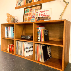 VINTAGE OPEN SHELF レコード　本棚　ビンテージ　アンティーク　北欧　チェスト　サイズ変更可能 9枚目の画像