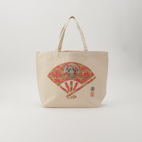 土佐フラフの伝統柄「扇の柄」 トートバック～通園・通学バックにも