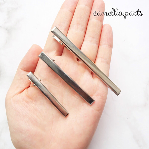 10個 4.7cm【細身タイプ やっとこピン】シルバー ヘアクリップ 髪留め 