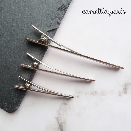 10個 4.7cm【細身タイプ やっとこピン】シルバー ヘアクリップ