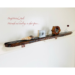 流木インテリア 朽ちた大型の流木板のウォールシェルフ ラック フォト ディスプレイ ウォールデコ 壁掛け 棚 北欧 古木 4枚目の画像