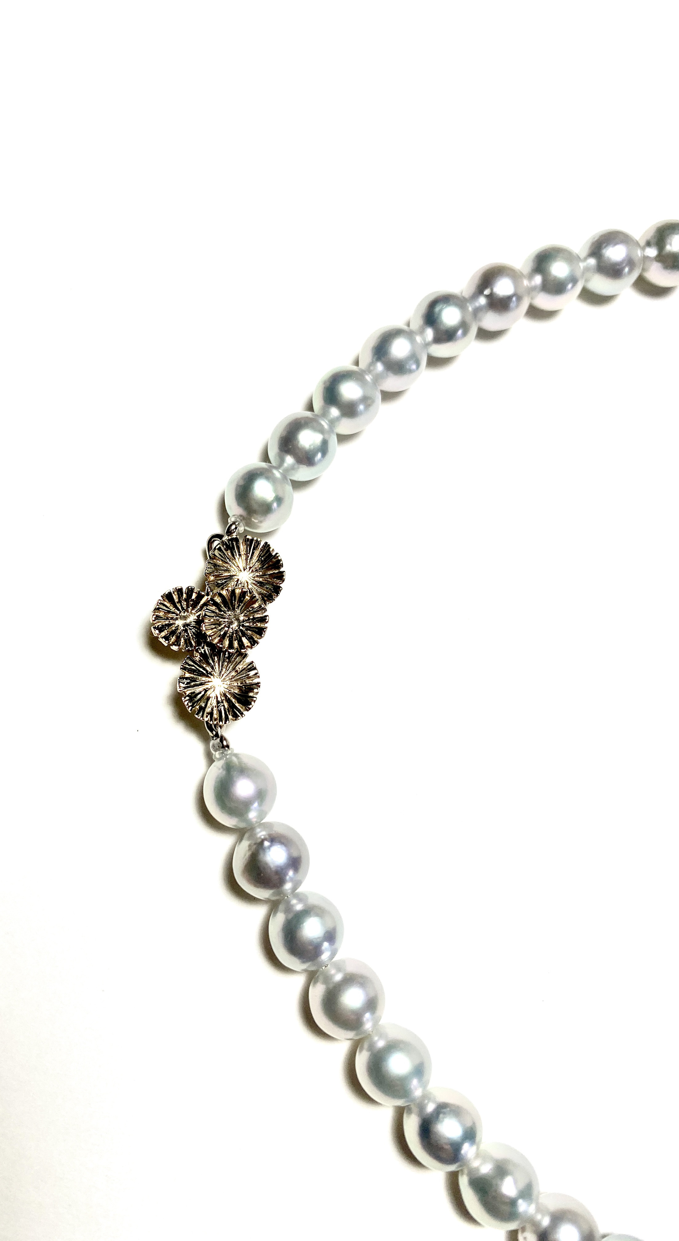 ナチュラルカラーパール　K18WGネックレス