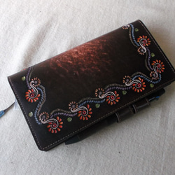 ほぼ日手帳カズン対応 レザー手帳カバー 刻印＆拭き染め A5サイズ 手帳