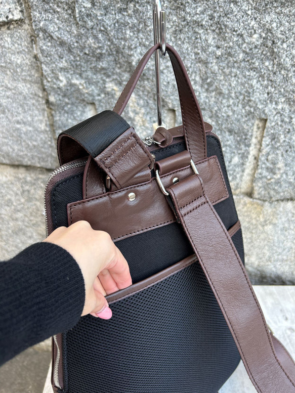 <50％OFFSALE> 【カードケース付き カラフルビーンズリュックR 】レザーリュック（本革) CHOCO 6枚目の画像