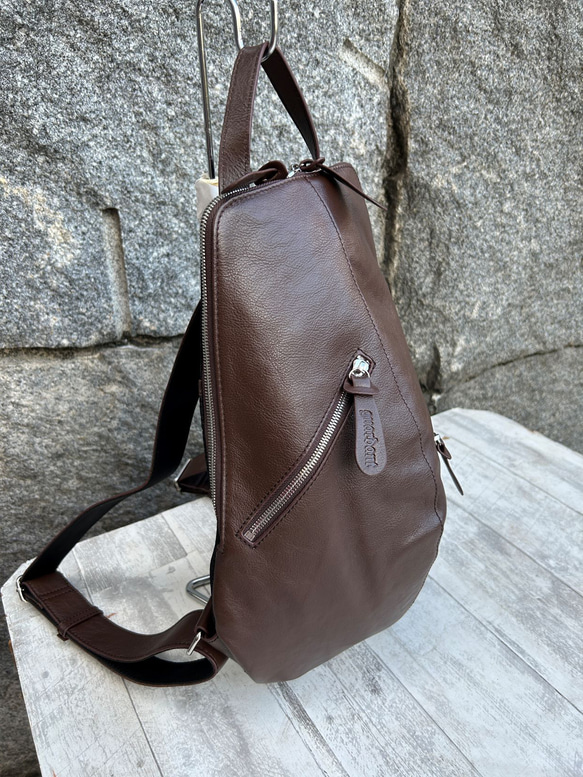 <50％OFFSALE> 【カードケース付き カラフルビーンズリュックR 】レザーリュック（本革) CHOCO 7枚目の画像