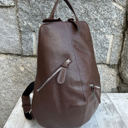 <50％OFFSALE> 【カードケース付き カラフルビーンズリュックR 】レザーリュック（本革) CHOCO 5枚目の画像