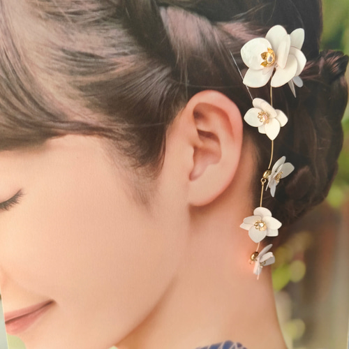 胡蝶蘭の揺れるかんざし ディップアート かんざし verre 通販 15048878