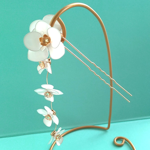 胡蝶蘭の揺れるかんざし ディップアート かんざし verre 通販 15048878