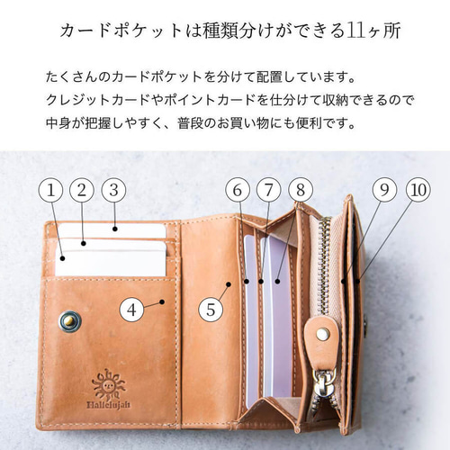 Creema限定10%OFFセール】 2点セット 二つ折り財布 本革 財布 ミニ 