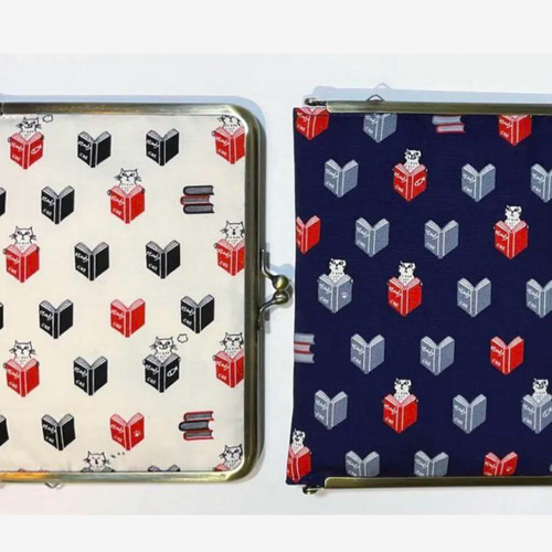 がま口文庫本ケース 鳥獣戯画ブルー ブックカバー kids pocket 通販