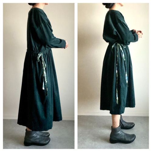 リバティリボンのコーデュロイワンピース ワンピース Atelier Raco 