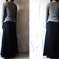 【受注制作・サイズ調整可】極厚ストレッチ裏毛　タイトロングスカート 3枚目の画像