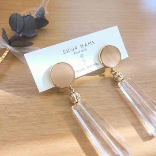 セミオーダー 40枚 // ピアス台紙 アクセサリー台紙 / 店名 QR