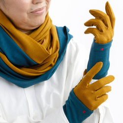綠松石藍冬季搭配聖誕軟臂保暖器 100% 細羊毛傳統手套 免費送貨 第6張的照片