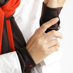 棕色冬季協調軟臂保暖器 100% 高品質羊毛傳統手套 免費送貨 第7張的照片