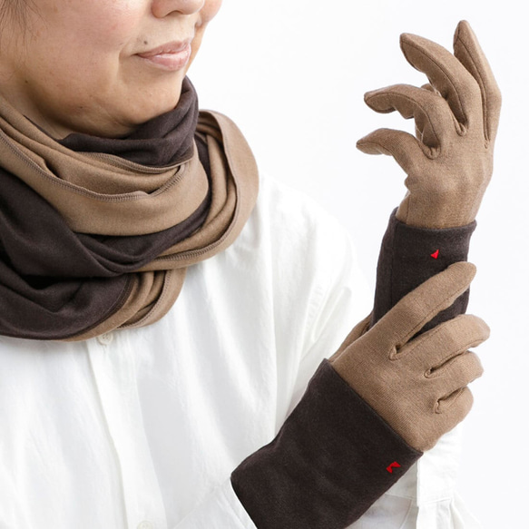 棕色冬季協調軟臂保暖器 100% 高品質羊毛傳統手套 免費送貨 第5張的照片