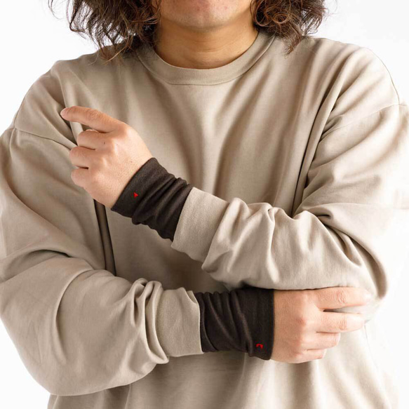 棕色冬季協調軟臂保暖器 100% 高品質羊毛傳統手套 免費送貨 第2張的照片