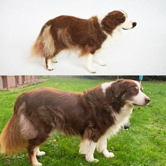 【オーダーメイドペット】羊毛フェルト、うちの子　犬ぬいぐるみ、フェルト犬、羊毛犬、肖像画、犬猫人形 プレゼントやギフトに 100% 模様