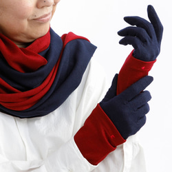 紅色紅色冬季協調軟臂保暖器 100% 高品質羊毛傳統手套 免費送貨 第6張的照片
