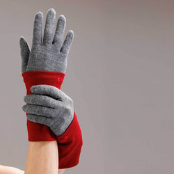 紅色紅色冬季協調軟臂保暖器 100% 高品質羊毛傳統手套 免費送貨 第8張的照片