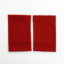 紅色紅色冬季協調軟臂保暖器 100% 高品質羊毛傳統手套 免費送貨 第2張的照片
