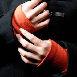 暗綠色冬季搭配聖誕軟臂保暖器 100% 高品質羊毛傳統手套 免費送貨 第13張的照片