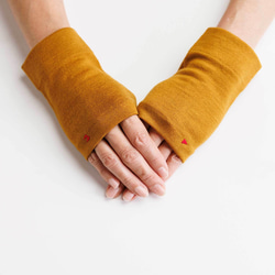 黃色冬季協調軟臂保暖套 100% 高品質羊毛傳統手套 免費送貨 第8張的照片