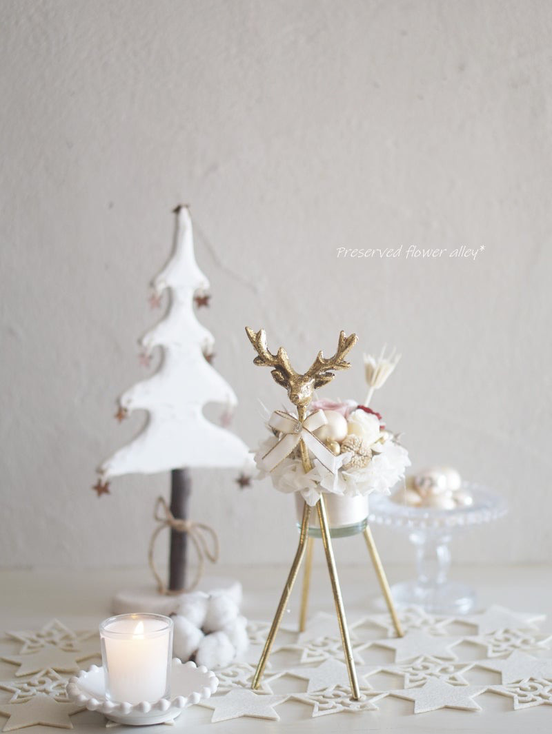 プリザーブドフラワー☆トナカイのクリスマスアレンジ
