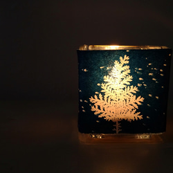 ボタニック シアノタイプ キャンドルホルダー 香り付きキャンドル付き 2枚目の画像
