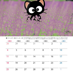 2023カレンダー/黒猫りっちー君シリーズ（A3吊り下げタイプ） 7枚目の画像