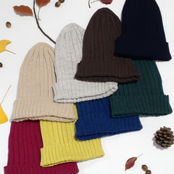 〈限定販売〉   秋冬ニット帽   ウール100%　８色 1枚目の画像