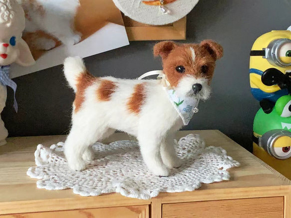 【オーダーメイドペット】羊毛フェルト、うちの子　犬ぬいぐるみ、フェルト犬、羊毛犬、肖像画、犬猫人形 プレゼントやギフトに 100% 模様