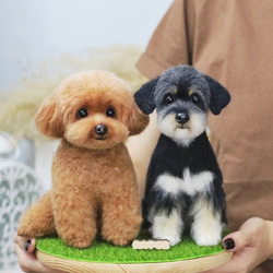 羊毛フェルト　犬　人形 羊毛フェルト 犬 ワンコ プードル ペット うちの子 虹の橋